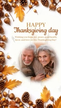 thanksgiving family photo message design template Instagram Story