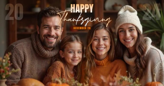 THANKSGIVING FAMILY PHOTO TEMPLATE Imagem partilhada do Facebook
