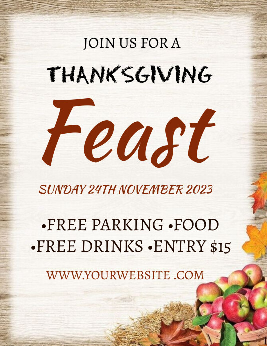 Feast Letters Thanksgiving feast Template | PosterMyWall