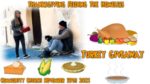 Thanksgiving Feeding Homeless งานแสดงผลงานแบบดิจิทัล (16:9) template