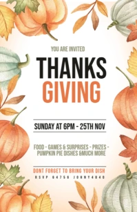 thanksgiving festival Half Page Wide template
