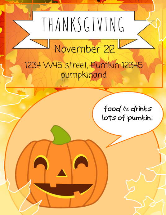 Thanksgiving Flyer Template PosterMyWall