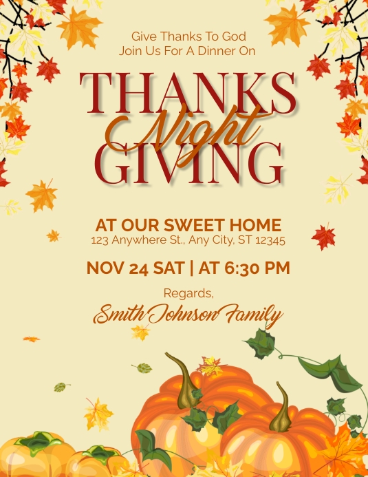 Thanksgiving Flyer Template PosterMyWall