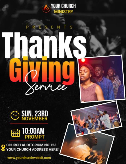 Thanksgiving Church Service Template | PosterMyWall