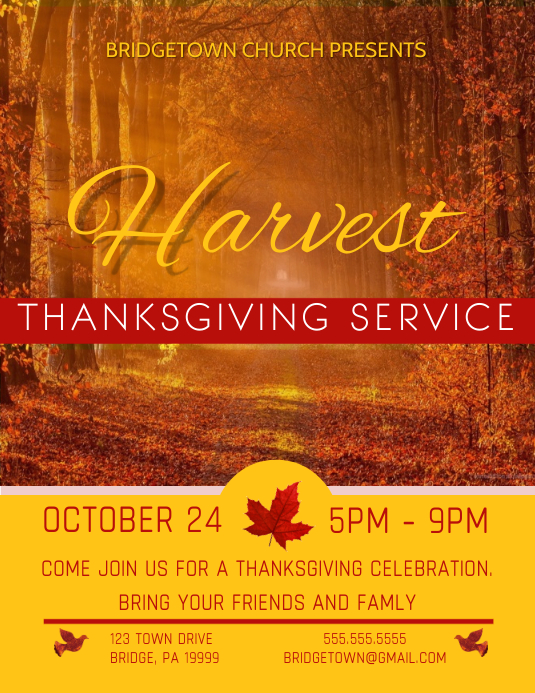 Thanksgiving Flyer Template PosterMyWall