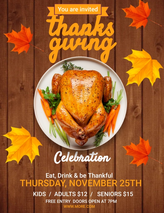 Thanksgiving Flyer.pdf Thanksgiving Celebration Flyers Template | PosterMyWall