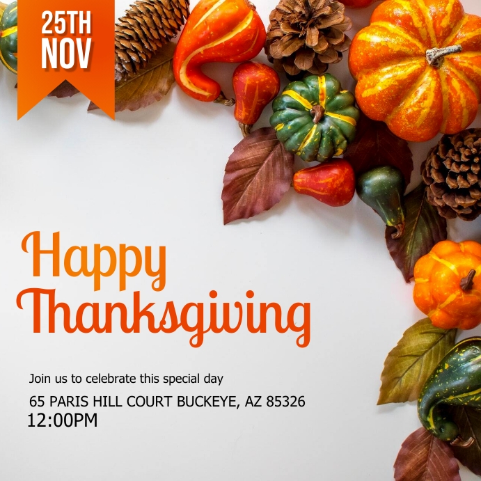 Thanksgiving Flyer Template Free Pos Instagram