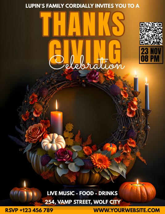 Thanksgiving Flyer.pdf Plantilla de THANKSGIVING FLYERS | PosterMyWall