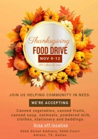 Thanksgiving Food Drive A4 template