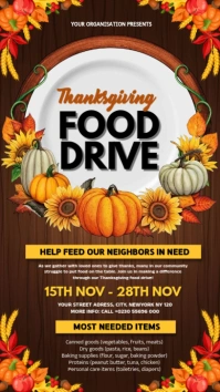 Thanksgiving Food Drive Ad Instagram Story. template