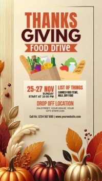 Thanksgiving Food Drive Ad Template Instagram Story