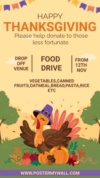 Thanksgiving food drive Historia de Instagram template