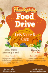 thanksgiving food drive Poster template