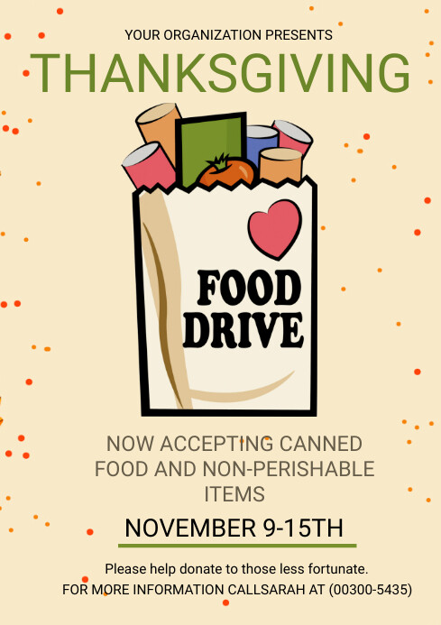 thanksgiving food drive Template | PosterMyWall