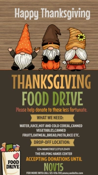 Thanksgiving food drive poster Historia de Instagram template