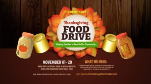 Brown Thanksgiving Food Drive Twitter 帖子 Template