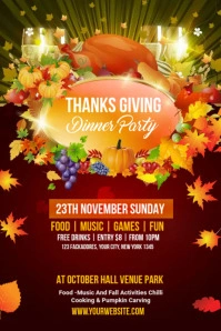 Thanksgiving Food Menu Pinterest Graphic template