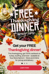 Thanksgiving dinner flyer template free | PosterMyWall