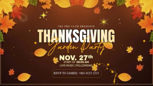 Brun Thanksgiving Garden Party Reel YouTube Duimnael Template