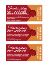 Blanc Thanksgiving Gift Voucher A4 Template