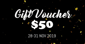 Black Gift Voucher ภาพที่แชร์บน Facebook Template