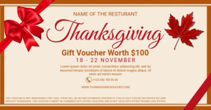 Thanksgiving Gift Voucher template Facebook begivenhed cover