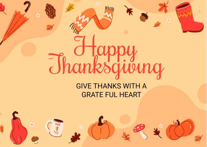 thanksgiving greeting card Postal template