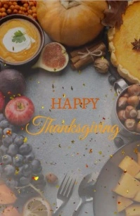 Thanksgiving greeting card Tabloid size template