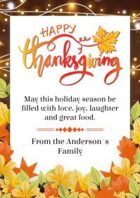 Thanksgiving Greeting Card Template A5