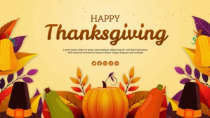 Thanksgiving Greeting Video Post Digitalt display (16:9) template