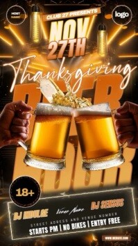 Thanksgiving Happy Hour Party Event Design Template Instagram-verhaal