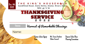 Biały Thanksgiving Service Invitation Facebook begivenhed cover Template