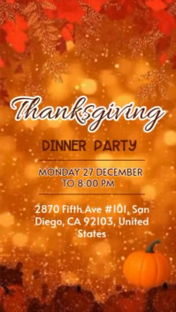 thanksgiving  invitation Digital Display (9:16) template