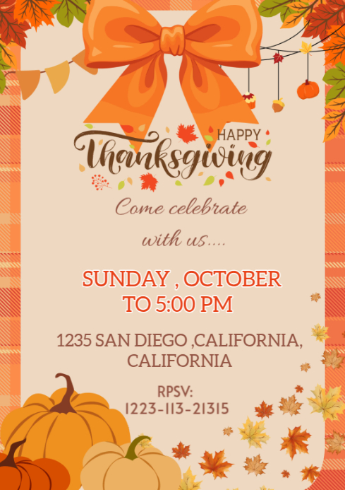 thanksgiving invitation Template | PosterMyWall