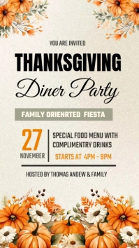 Thanksgiving invitation Instagram Story template