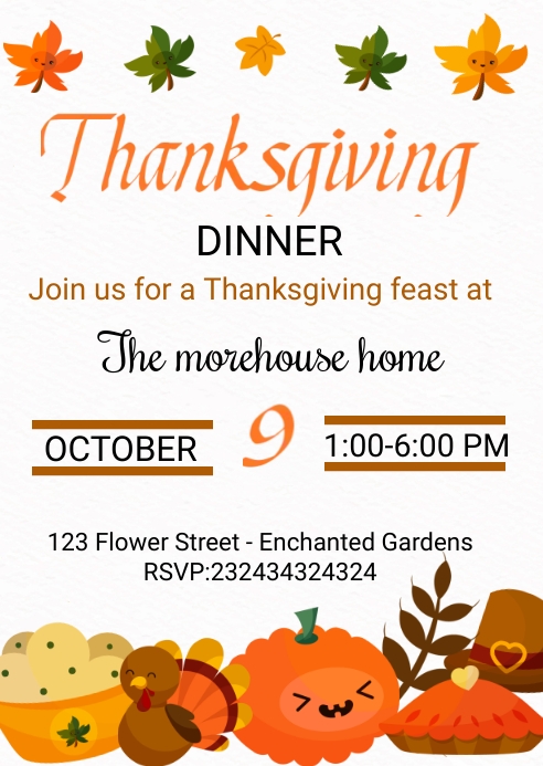 Thanksgiving Invitation Template | PosterMyWall