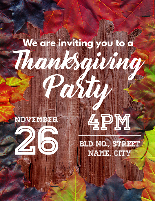 Thanksgiving invite Template | PosterMyWall