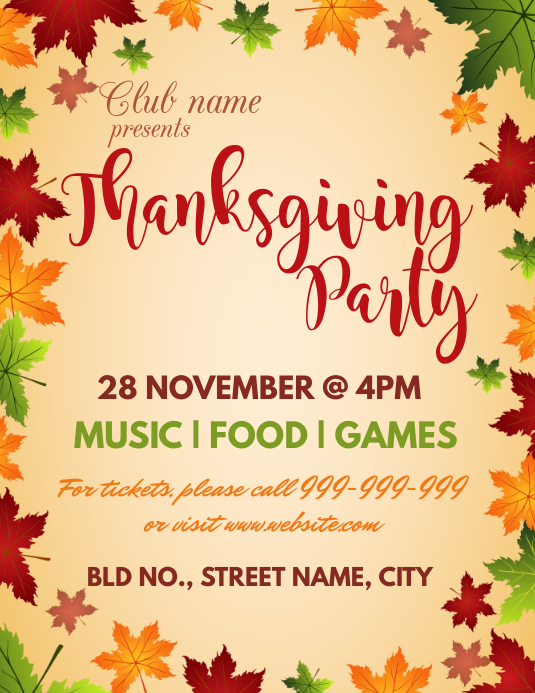 Thanksgiving Invite Template PosterMyWall