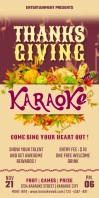 THANKSGIVING KARAOKE, THANKSGIVING LIVE MUSIC Roll Up na Banner 3' × 6' template