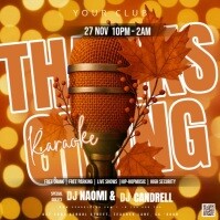 thanksgiving karaoke club party event design template Kvadrat (1:1)