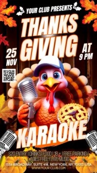 Sort Thanksgiving Karaoke Event Instagram-verhaal Template