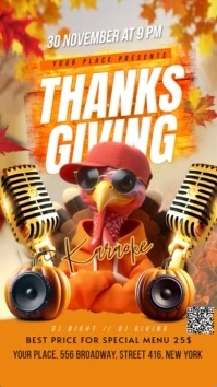 Thanksgiving Karaoke Historia de Instagram template