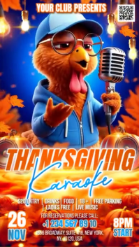 Thanksgiving Karaoke Digitale display Template