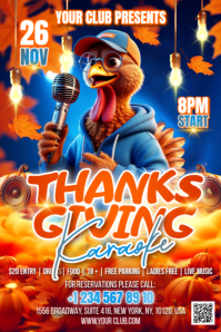 Thanksgiving Karaoke Transparent 4 stopy × 6 stóp template