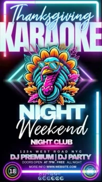 THANKSGIVING KARAOKE NIGHT Instagram Story template