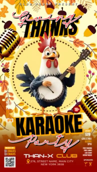 Arancione Thanksgiving Karaoke Party Instagram Story Template
