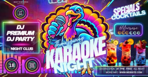 THANKSGIVING KARAOKE NIGHT TEMPLATE Imagen Compartida en Facebook
