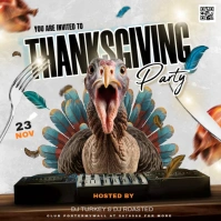 thanksgiving karaoke party Instagram Post template