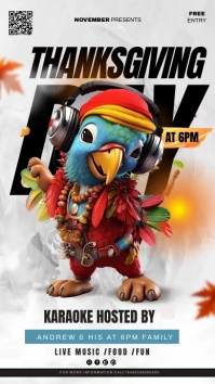 thanksgiving karaoke party Indaba yaku-Instagram template
