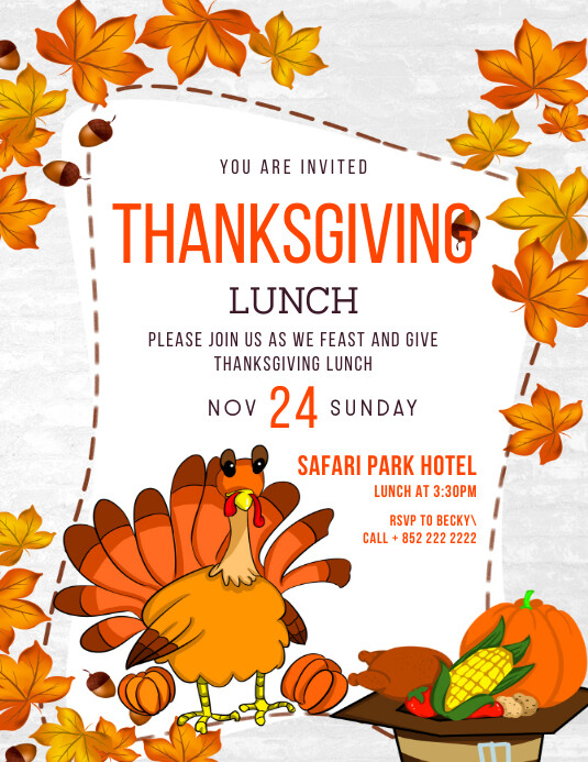 THANKSGIVING LUNCH Template PosterMyWall